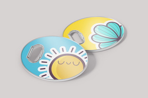 376268 oval fridge magnets mockup high angle view