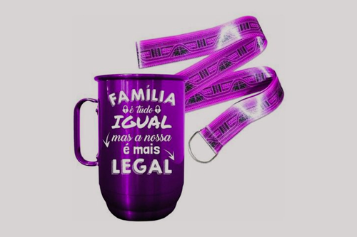 caneca aluminio e tirante